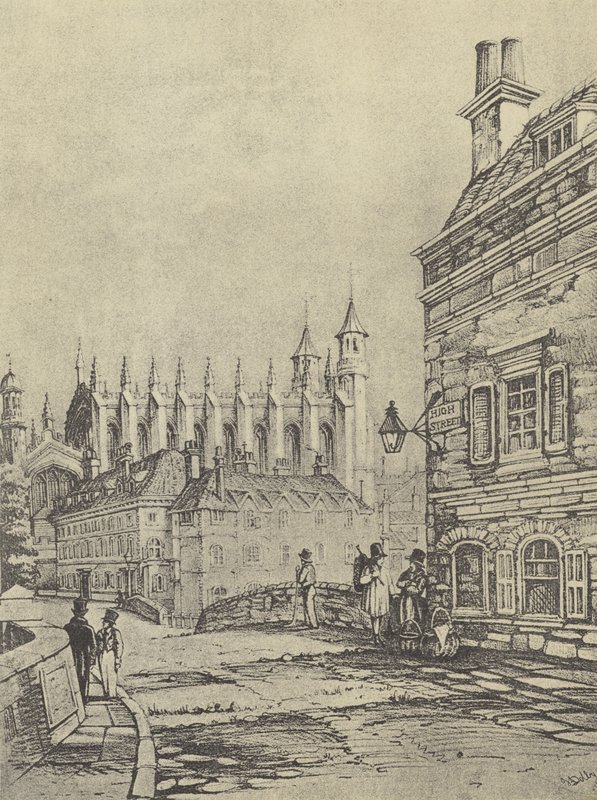 Old Barnes Pool Bridge, 1838 (gravure) av English School