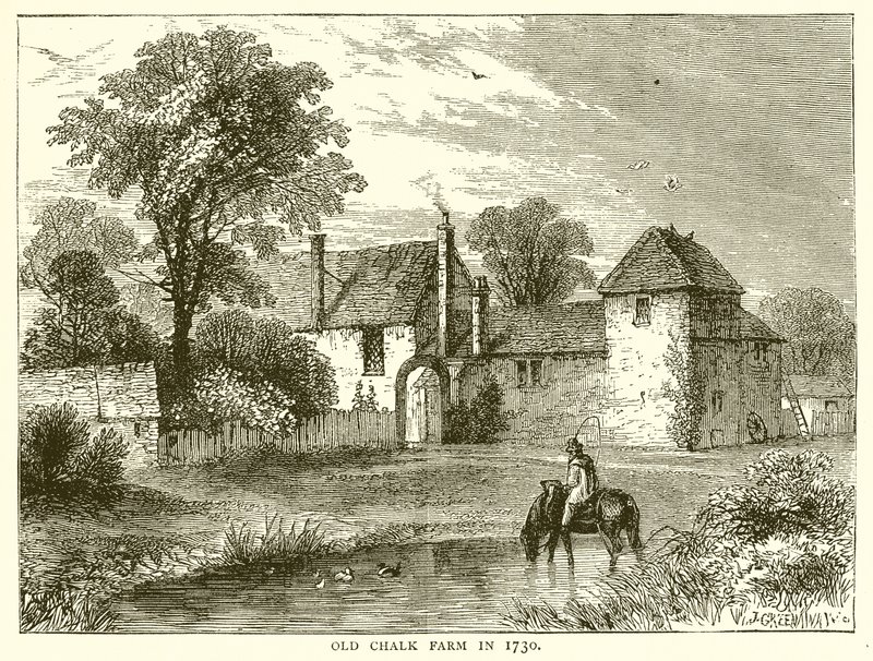 Gammel krittgård i 1730 av English School