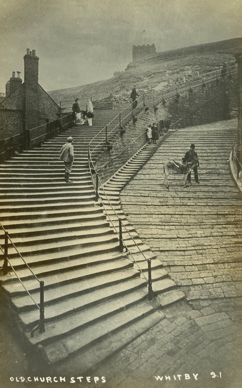 Gamle kirketrapper, Whitby (s/h-bilde) av English School