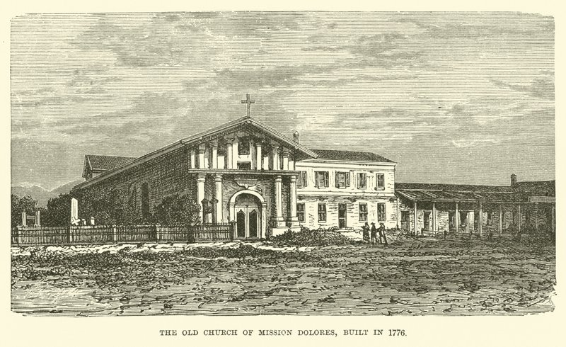Old Church of Mission Dolores, bygget i 1776 av English School