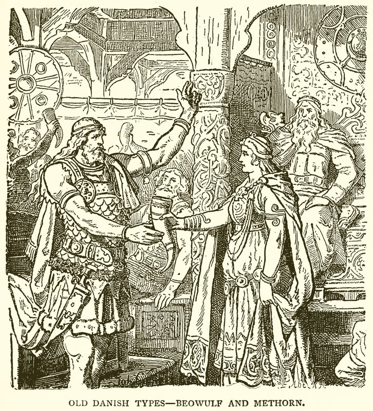Gamle Denish-typer - Beowulf og Methorn av English School