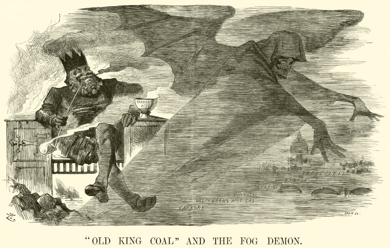 "Old King Coal" og tåkedemonen (gravering) av English School
