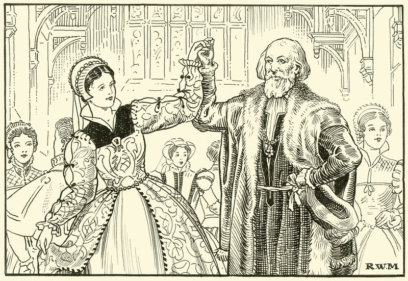 Old Sebastian Cabot Dancing (blekk på papir) av English School