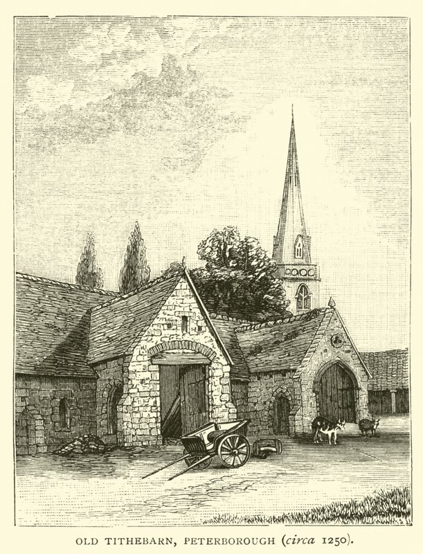 Old Tithebarn, Peterborough, rundt 1250 av English School
