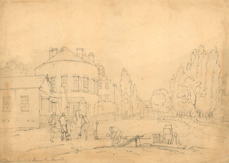 Old White Conduit House, Pentonville, London; skisse av English School