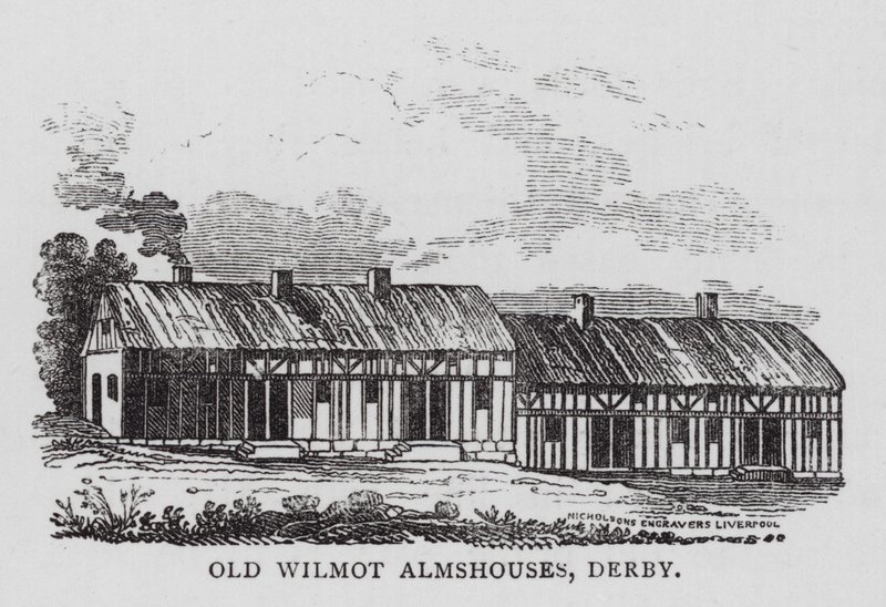 Old Wilmot Almshouses, Derby (gravering) av English School