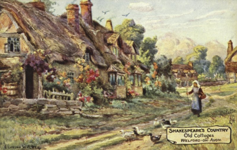 Gamle hytter, Welford-on-Avon, Warwickshire av English School