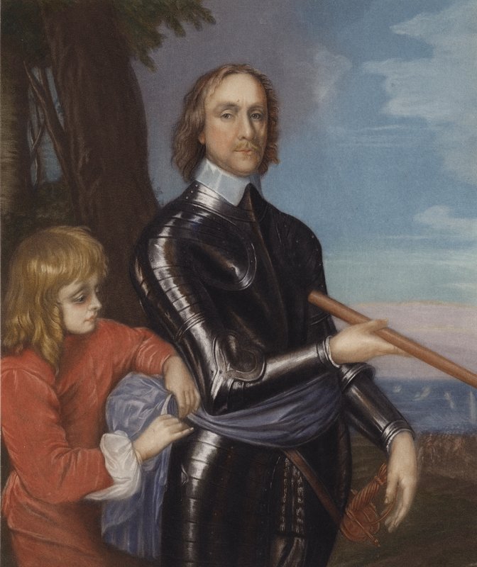 Oliver Cromwell (farge litho) av English School