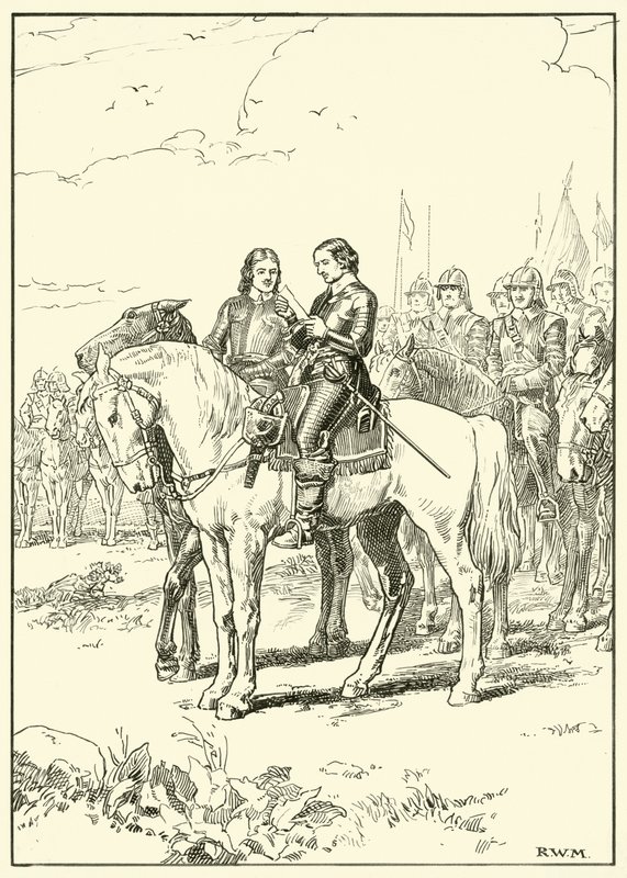 Oliver Cromwell (blekk på papir) av English School
