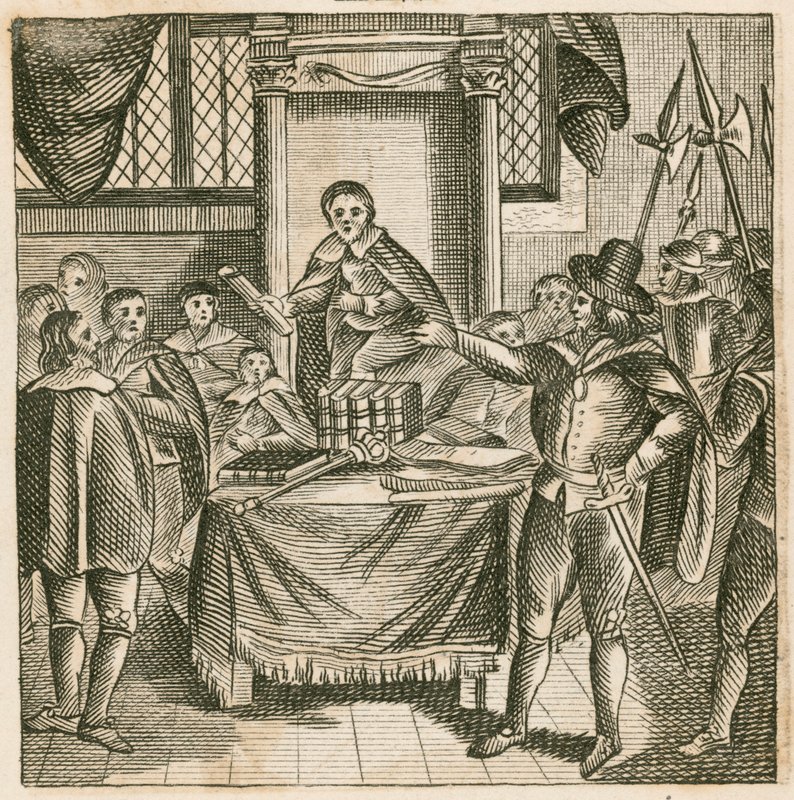Oliver Cromwell avskjediger Rump-parlamentet av English School