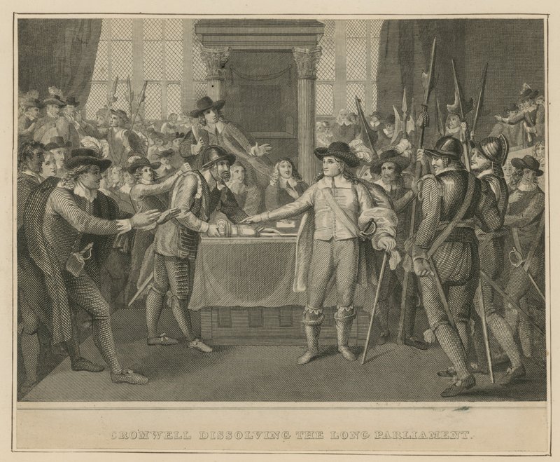 Oliver Cromwell oppløser det lange parlamentet av English School