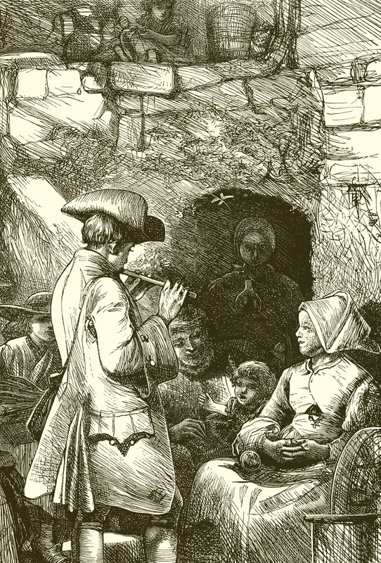 Oliver Goldsmith spiller for sitt overnattingssted av English School