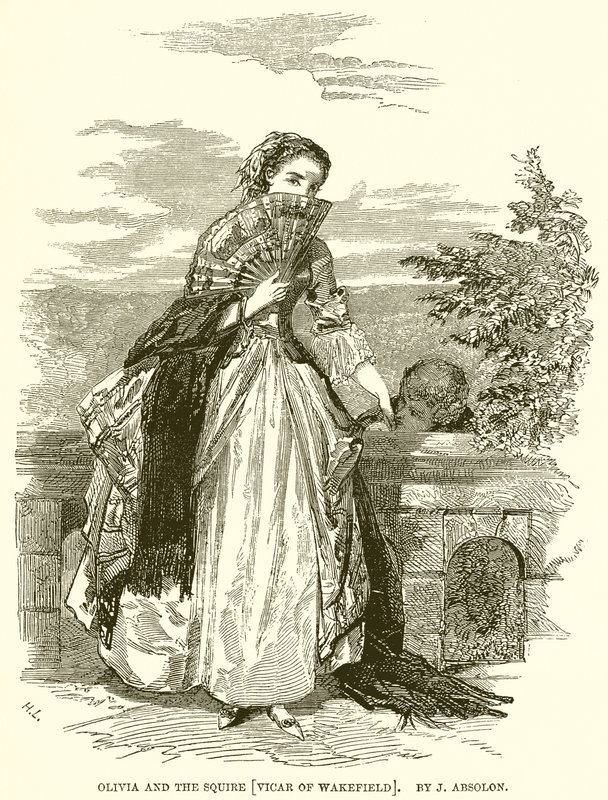 Olivia and the Squire [Vicar of Wakefield]. Av J. Absolon av English School
