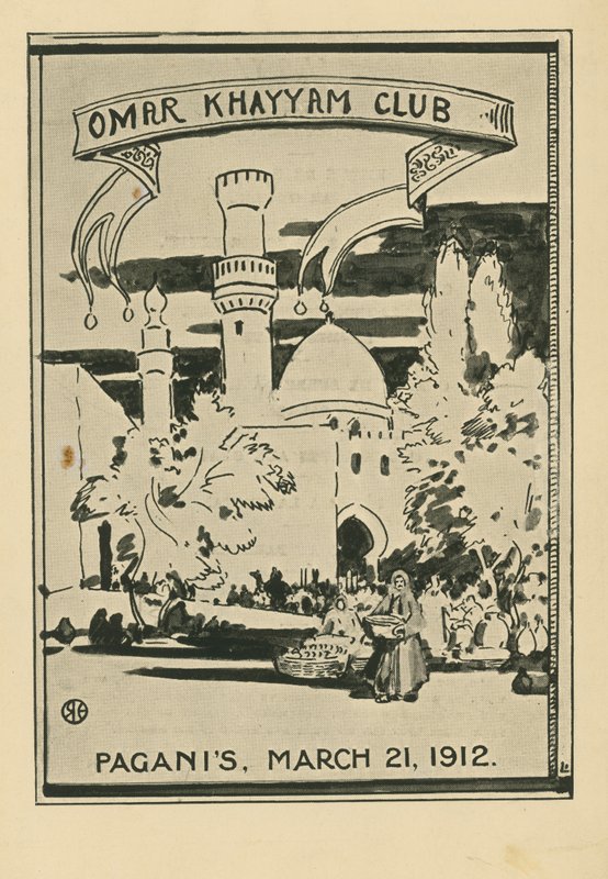 Omar Khayyam Club Dinner, 21. mars 1912, på Paganis Restaurant av English School
