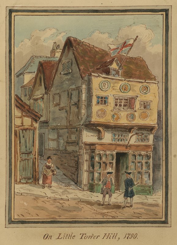 På Little Tower Hill, London, 1790 av English School