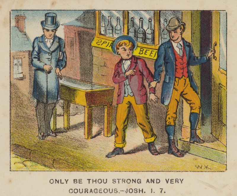 Bare vær sterk og veldig modig, Joshua I 7 (farge litho) av English School