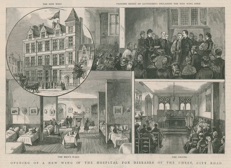 Åpning av en ny fløy av Hospital for Diseases of the Chest, City Road, London av English School