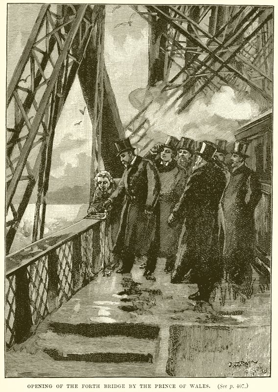 Åpning av Forth Bridge av Prince of Wales av English School