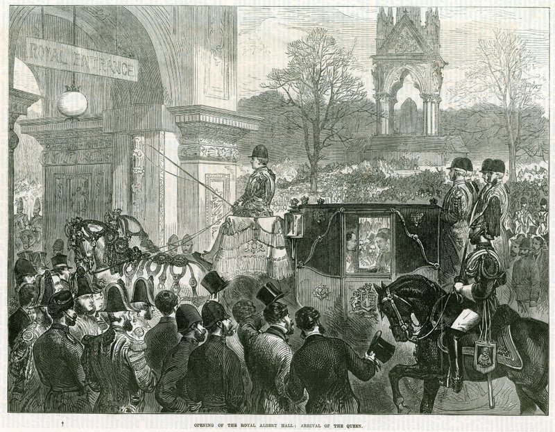 Åpning av Royal Albert Hall av dronning Victoria av English School