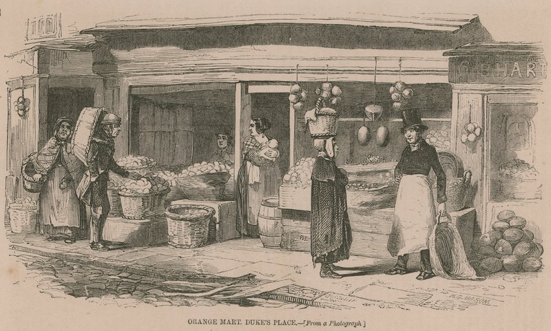 Appelsinmarked på Dukes Place, London av English School