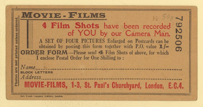 Bestillingsskjema for stillbilder fra film-filmer av English School