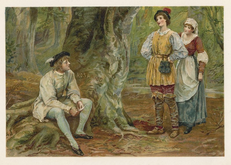 Orlando og Rosalind i As You Like It av English School