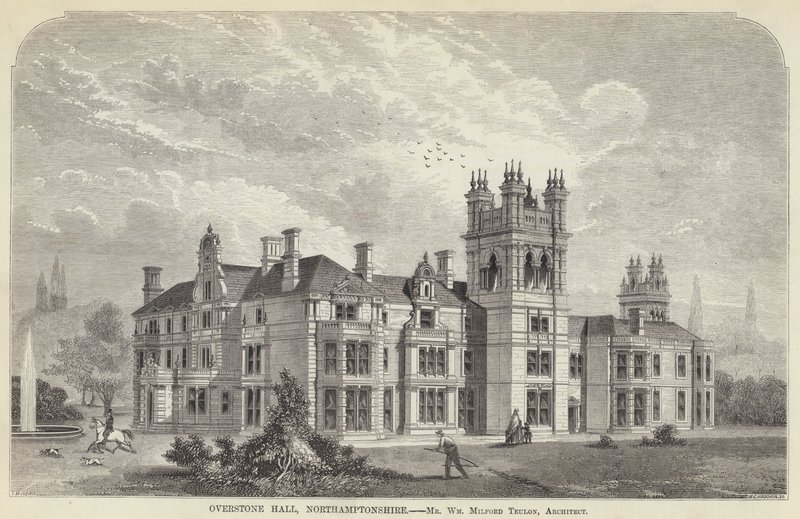Overstone Hall, Northamptonshire (gravering) av English School