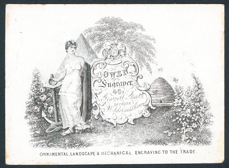 Owen, gravør, byttekort av English School