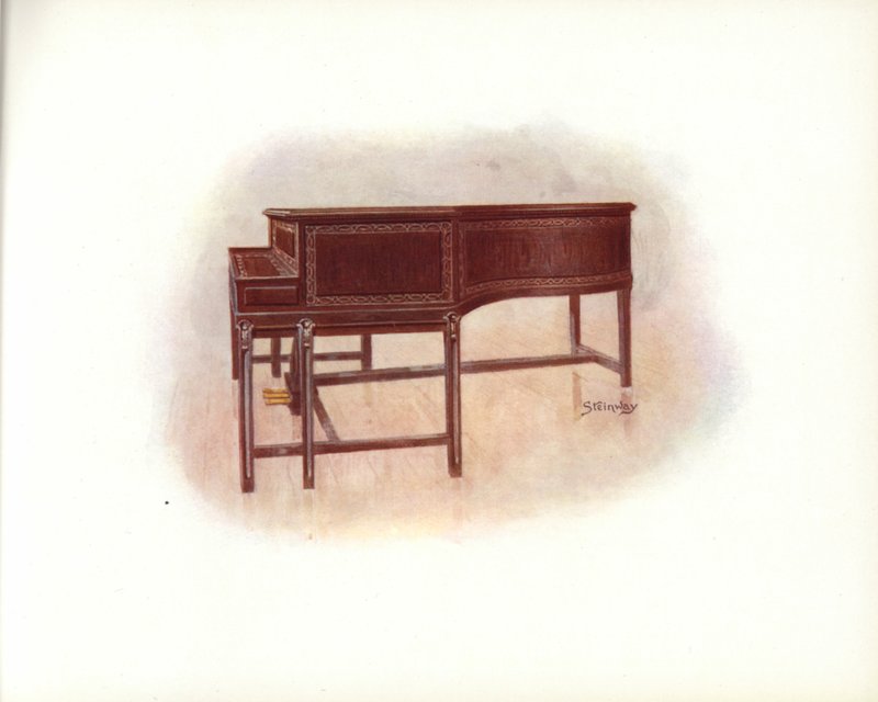 Side fra Steinway & Sons Art Catalog (farge litho) av English School