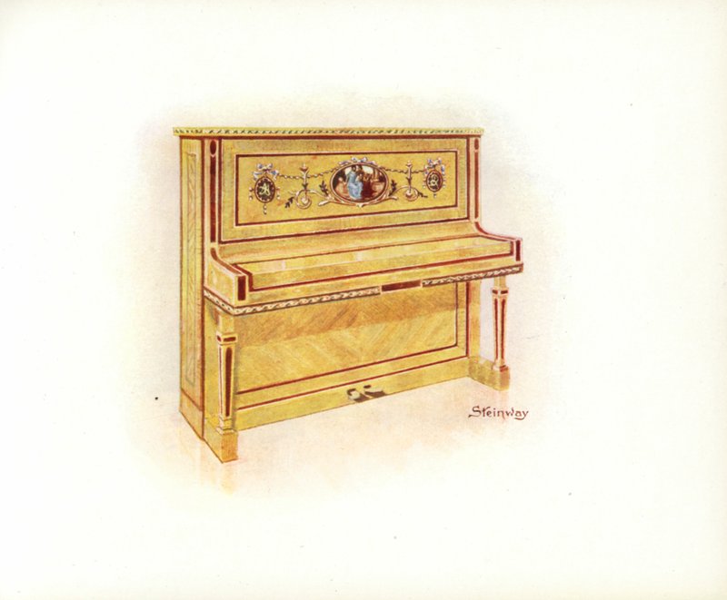 Side fra Steinway & Sons Art Catalog (farge litho) av English School
