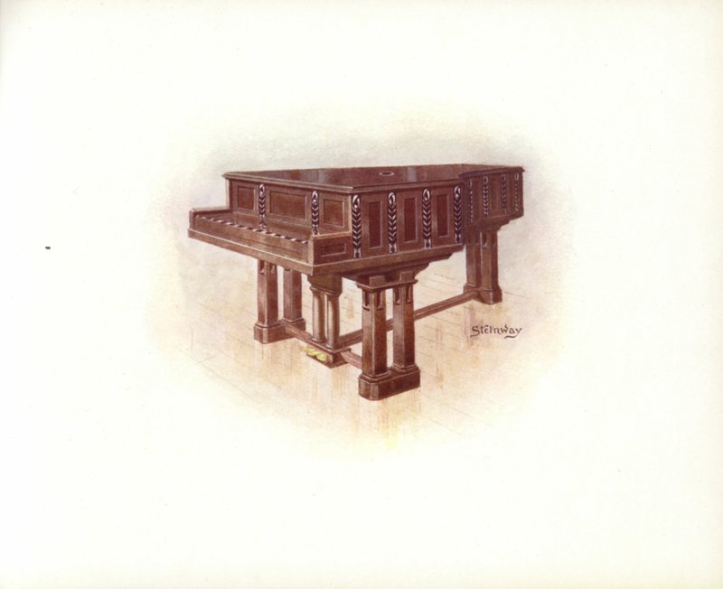 Side fra Steinway & Sons Art Catalog (farge litho) av English School
