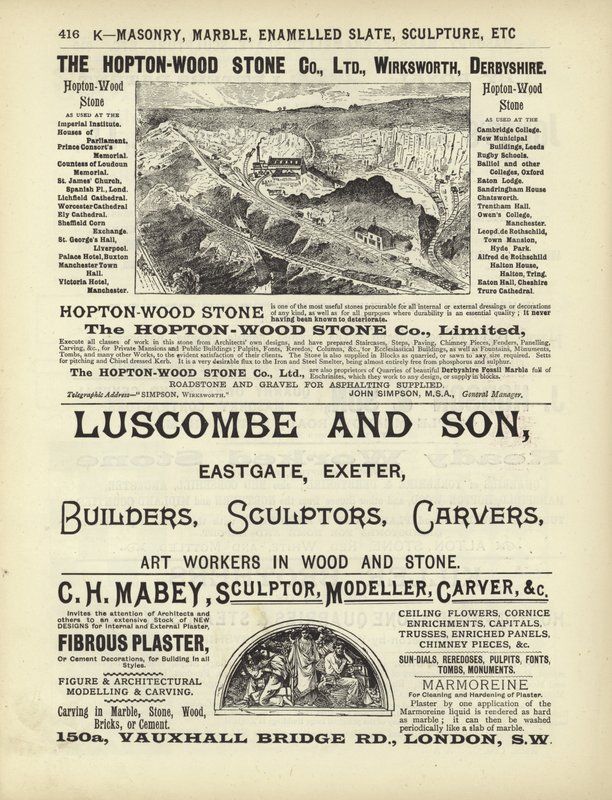 Side fra arkitektens, landmålerens og ingeniørens kompendium 1892 (gravering) av English School