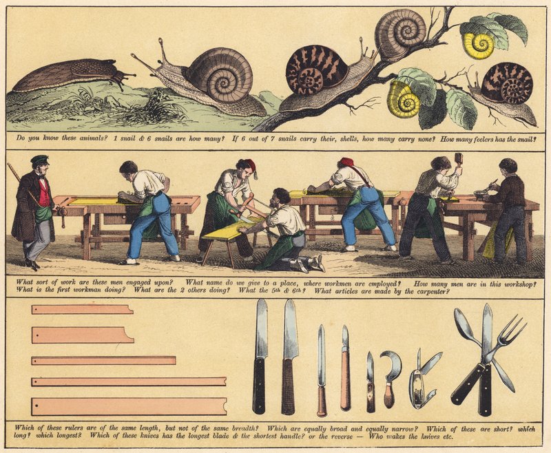 Side fra The New Picture Book (farge litho) av English School