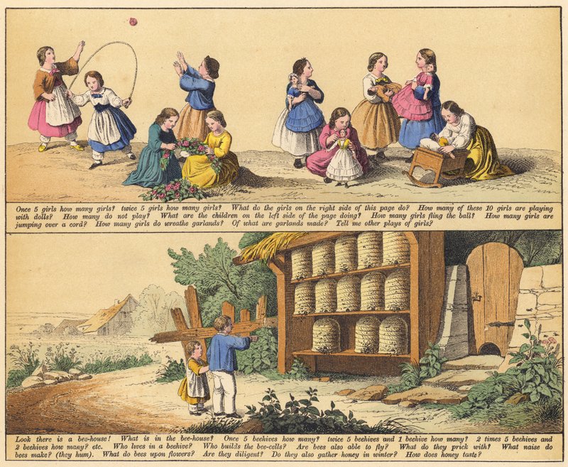 Side fra The New Picture Book (farge litho) av English School