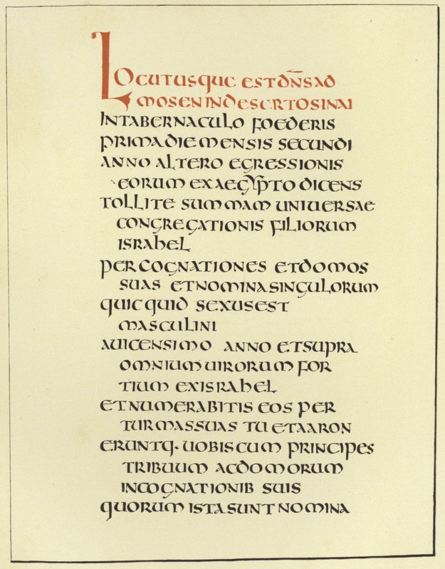 Side fra Amiatine Latin Bible av English School