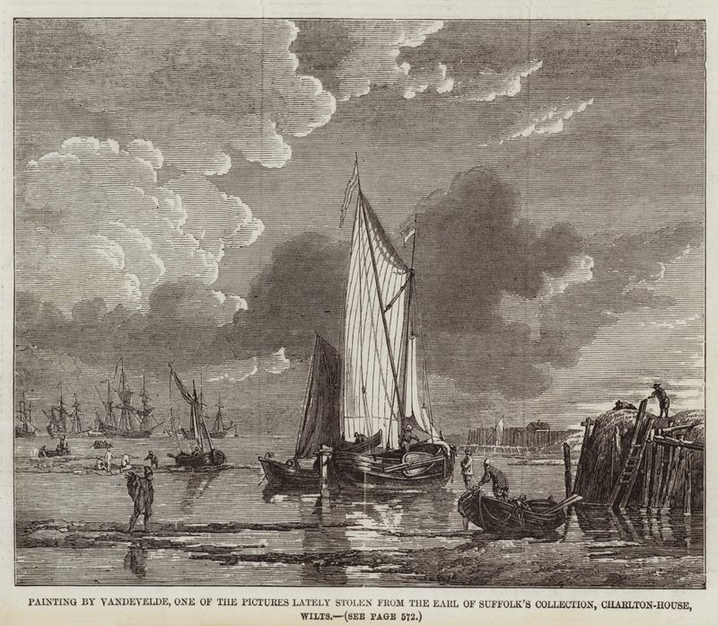 Maleri av Vandevelde, et av bildene som nylig ble stjålet fra Earl of Suffolk