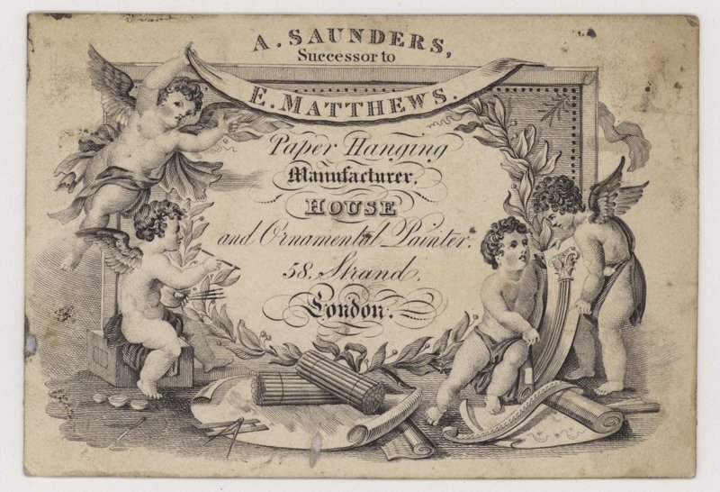 Papir Stainers, A Saunders, handelskort av English School