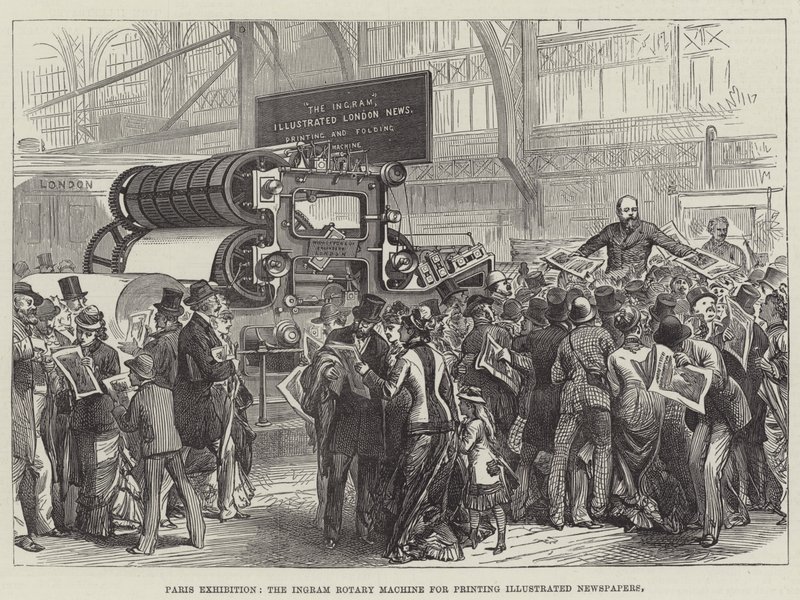 Paris-utstillingen, Ingram Rotary Machine for Printing Illustrated Newspapers (gravering) av English School