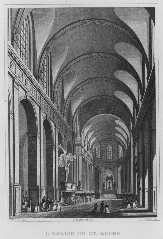 Paris, St Roche-kirken (gravering) av English School