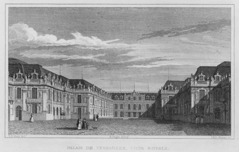Paris, Palace of Versailles, Royal Court (gravering) av English School