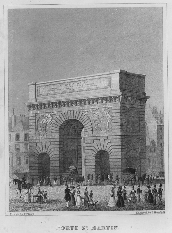 Paris, Porte St Martin (gravering) av English School