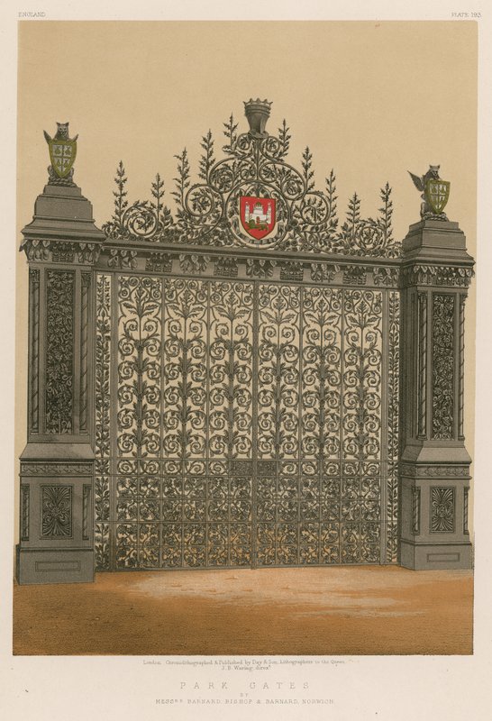 Park Gates av Mrs Barnard Bishop og Barnard, Norwich av English School