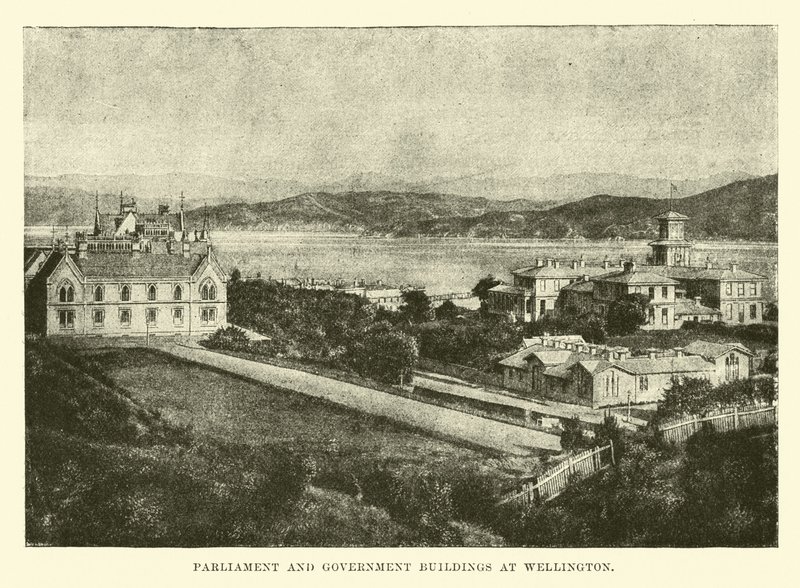 parlamentet og regjeringsbygningene i Wellington av English School