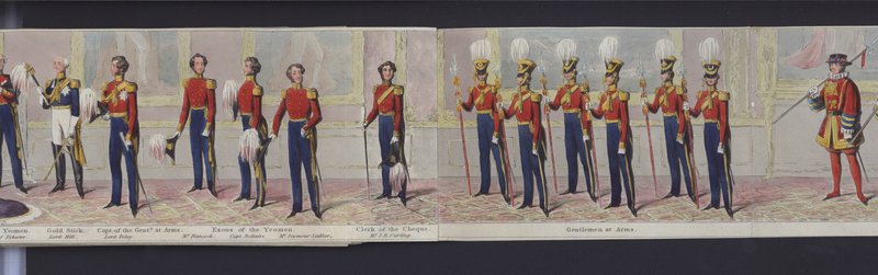 En del av panoramaet av ekteskapet til dronning Victoria, ca. 1840 (håndfarget akvatint) av English School