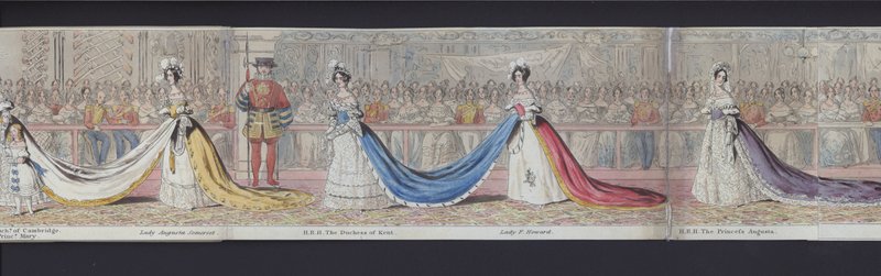 En del av panoramaet av ekteskapet til dronning Victoria, ca. 1840 (håndfarget akvatint) av English School