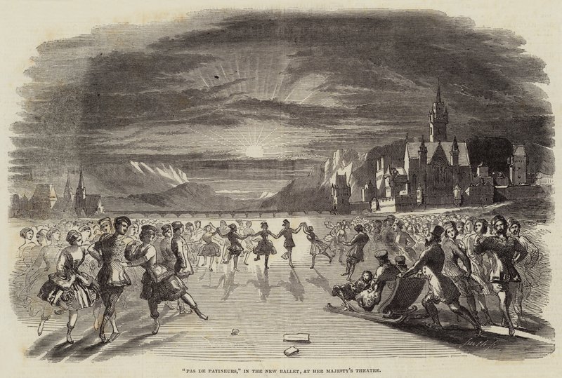 "Pas de Patineurs," i den nye balletten, ved Her Majesty's Theatre (gravering) av English School