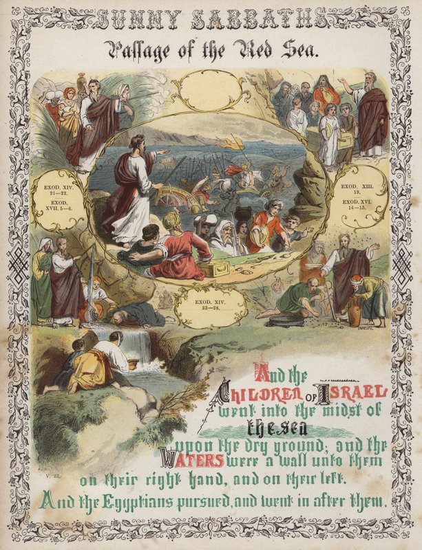 Passasje av Rødehavet (farget gravering) av English School