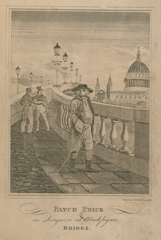 Patch Price i forkledning på Blackfriars Bridge av English School