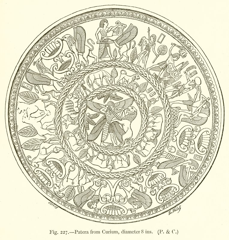 Patera fra Curium, diameter 8 tommer av English School