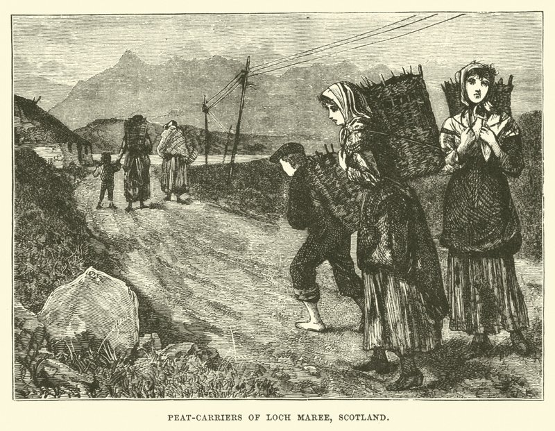 Torvbærere av Loch Maree, Skottland av English School